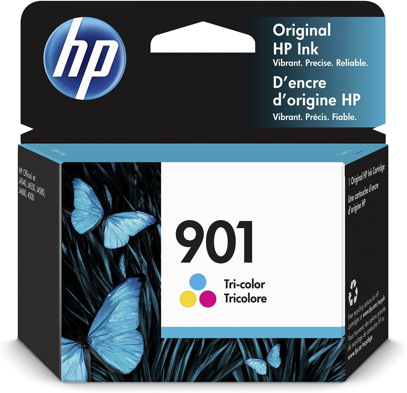 HP 901 | Ink Cartridge | Tri-color | Works with HP OfficeJet 4500 J4500 series J4680 | CC656AN