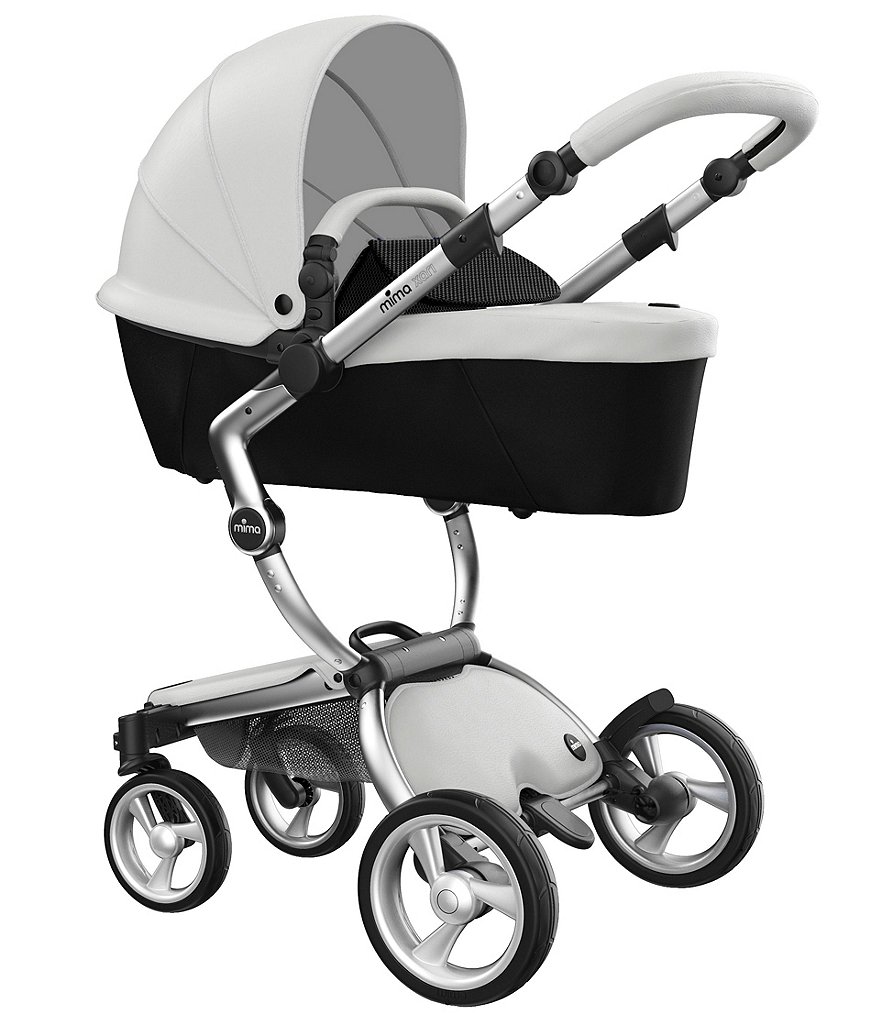 Mima Xari Stroller - Aluminum Chassis with Snow White Reversible Seat and Carrycot