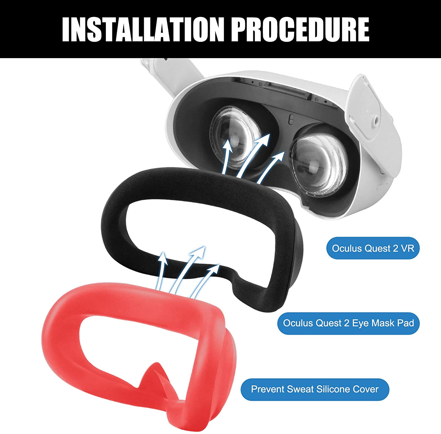 2 Pairs Oculus Quest 2 Elite Washable Silicone Handle Protective Cover