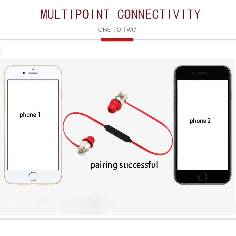 EIGIIS Wireless Bluetooth Headsets Sports Earphones Stereo Headphones With Magnet Attraction Noise Reducing