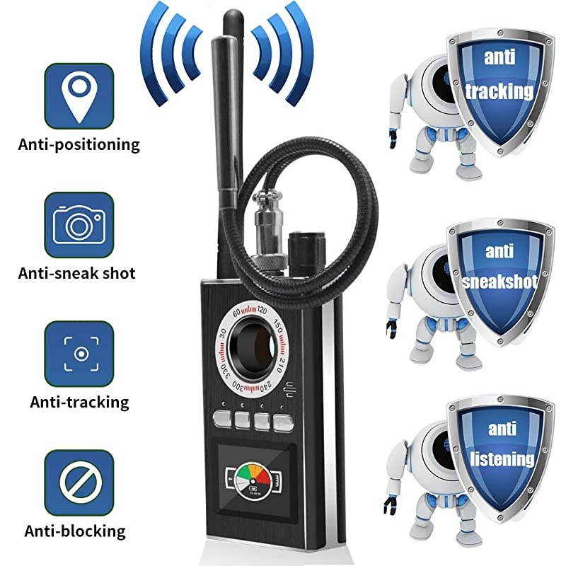 Spy Detector & RF Bug Detectors Wireless Signal Detector for GPS Tracker, Hidden Spy Camera Detector GSM Tracking Device Scanner Radio Frequency Detector