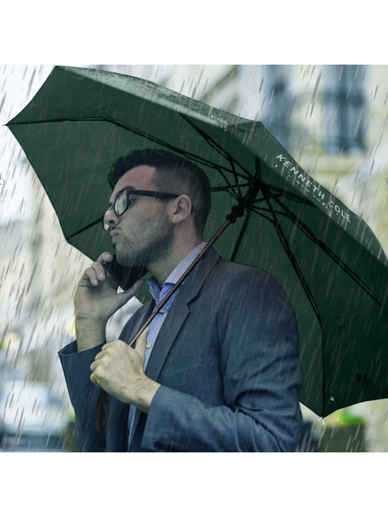 Kenneth Cole Green Logo Umbrella