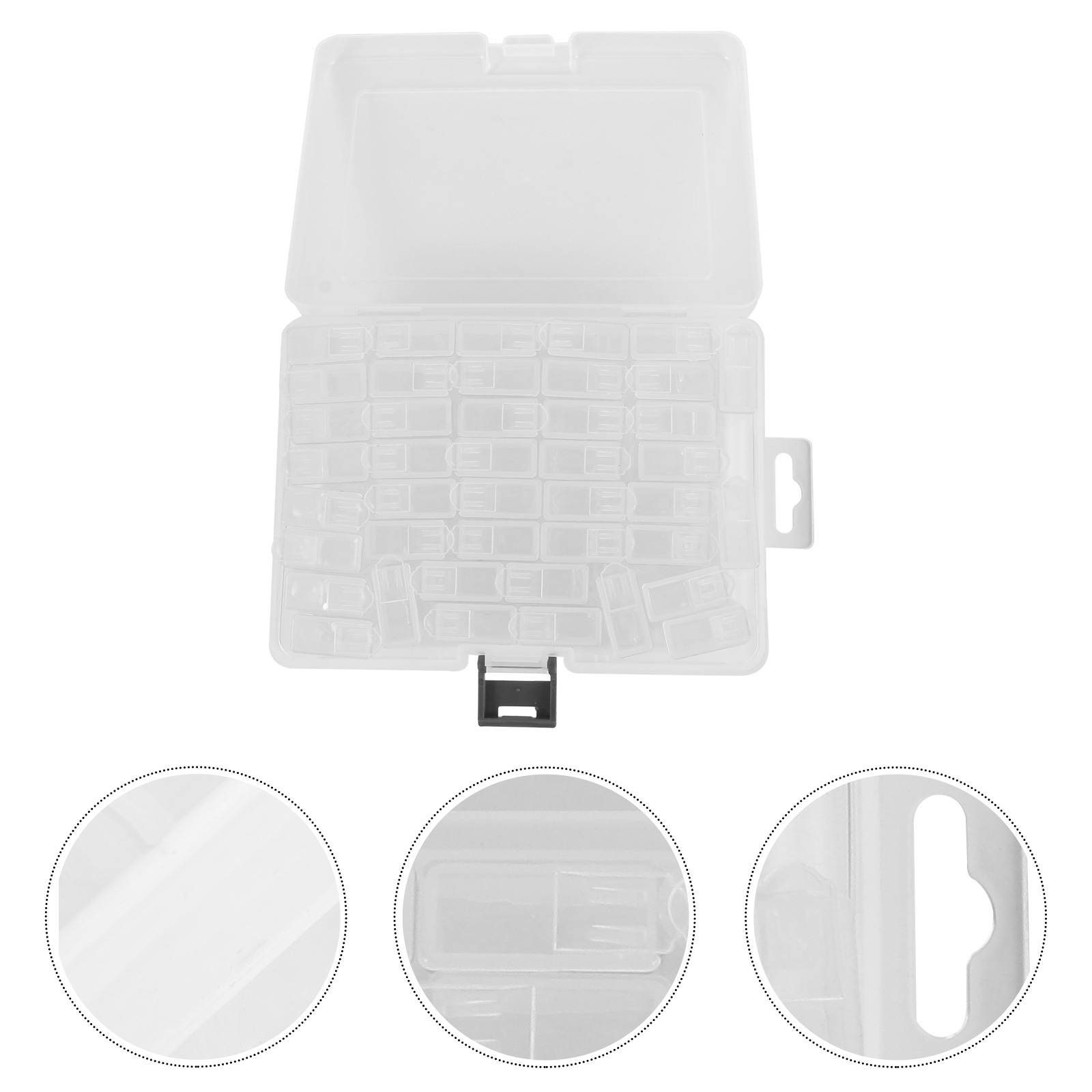 1pc 42 Grid Nail Diamond Box Translucent Storage Box Nail Piece Jewelry Box