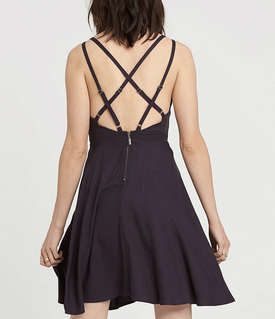 Element Heart Cross-Back Twill Swing Dress
