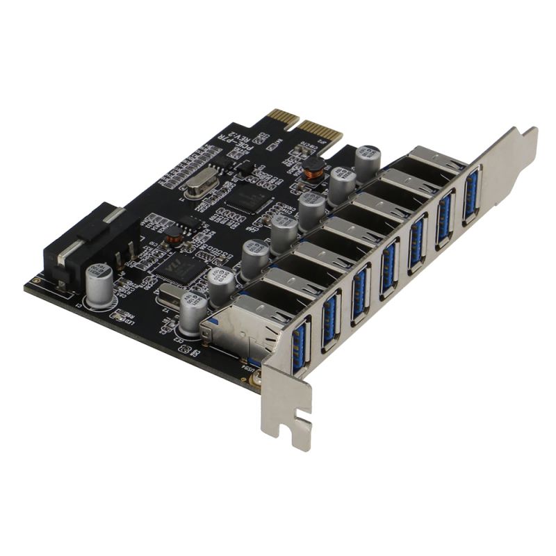 Sedna - PCIE  7 Port USB 3.0 Adapter Card ( 7 External Ports ) with Molex Power Connector ( NEC Host Controller )