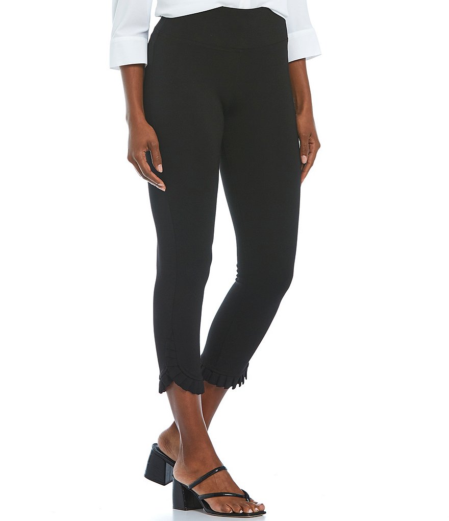 Slim Factor By Investments Ponte Ruffle Hem Capri