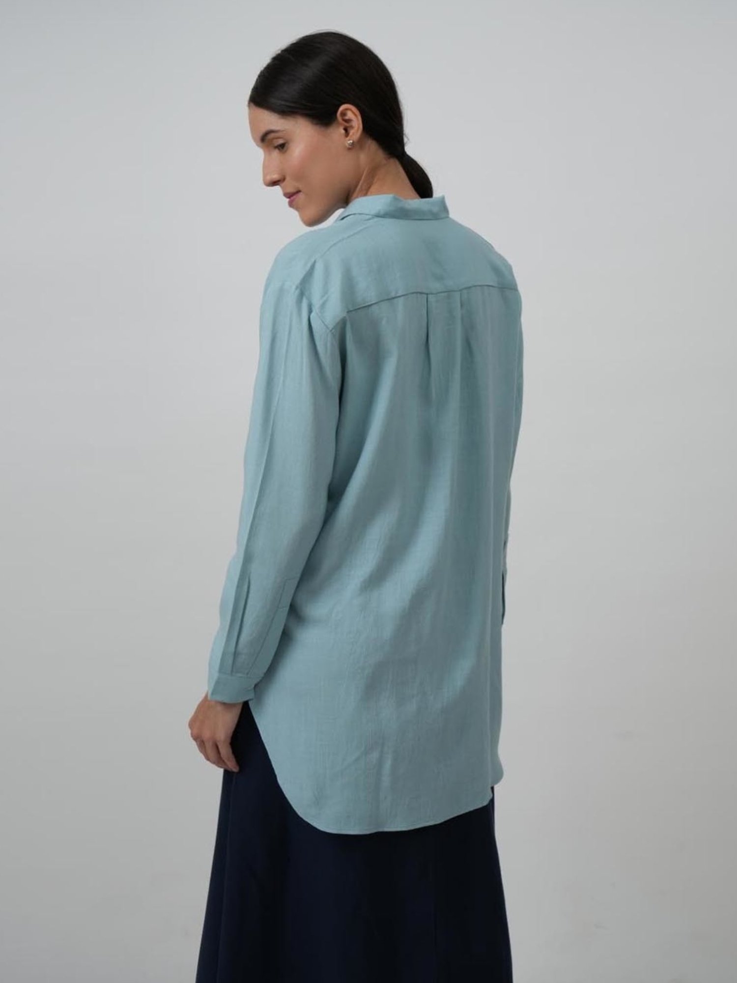 Saltpetre Elegant Blue Shirt in Tencel