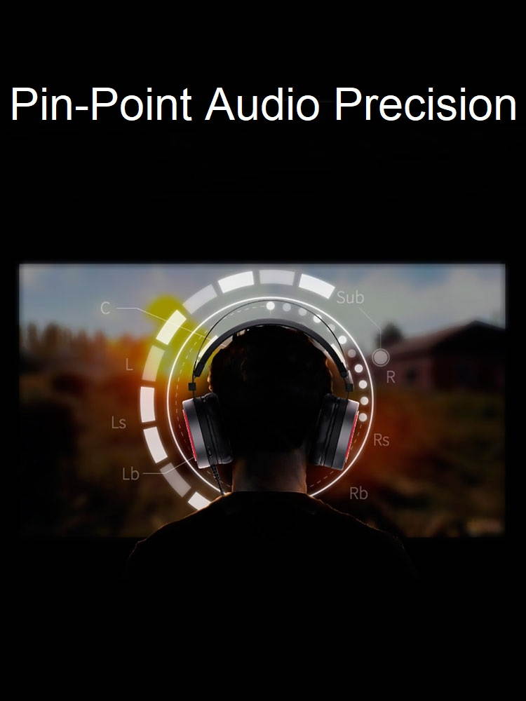 RAPOO VH160 Virtual 7.1 Channel Stereo Sound  RGB Backlit Gaming Headset with Noise-reduction MIC