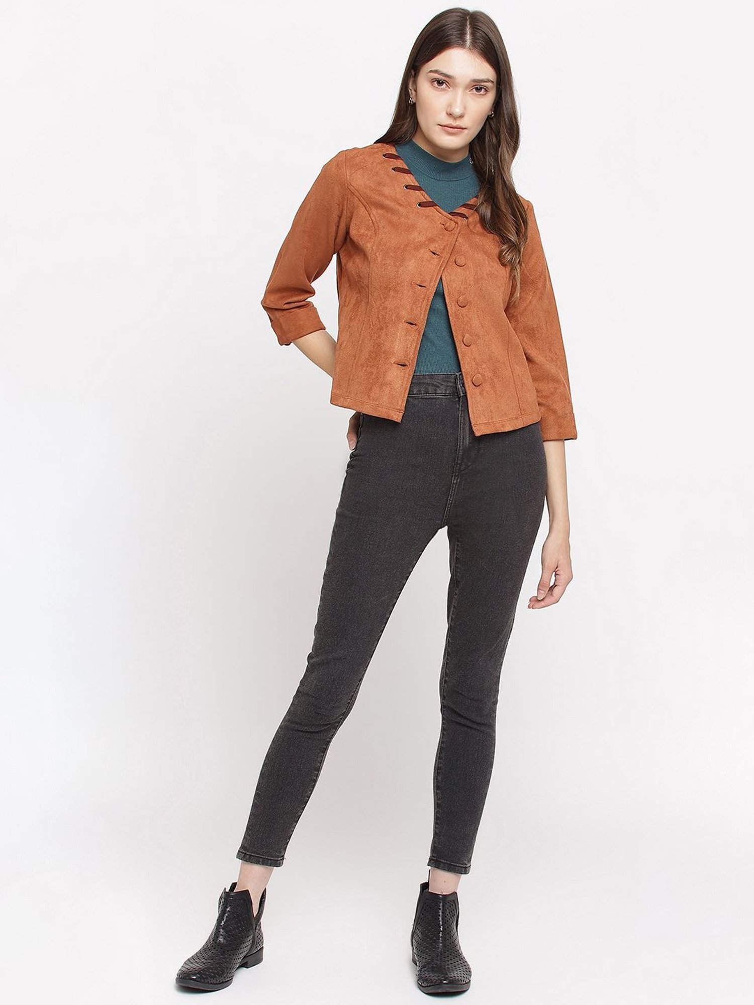 Latin Quarters Brown Regular Fit Top