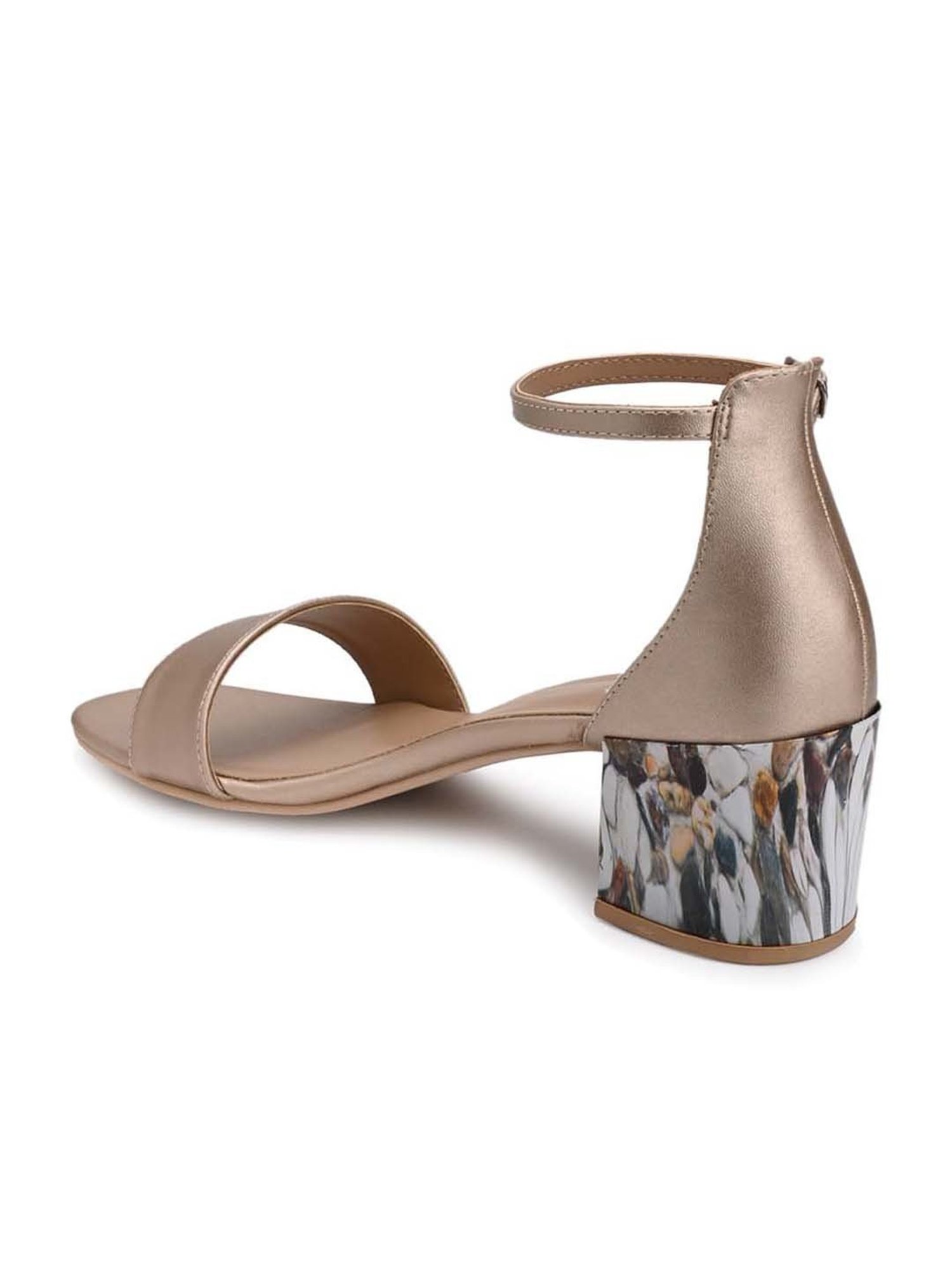 Hydes N Hues Women's Gold Ankle Strap Sandals