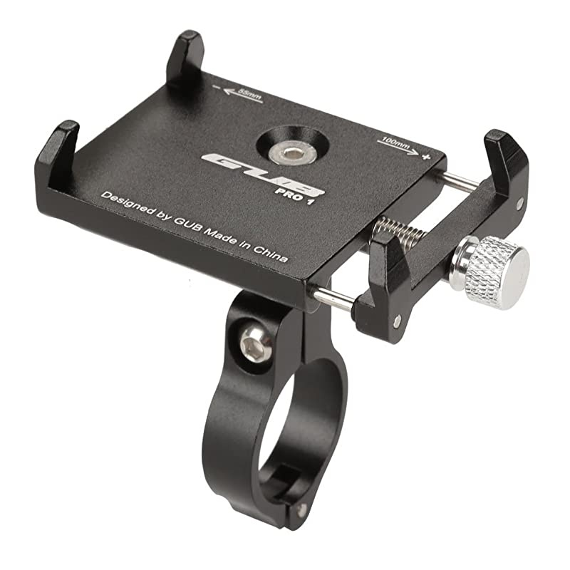 Phone Mount Aluminum Alloy Adjustable Bicycle Phone Holder Clip Handlebar Phone Support BracketBlack
