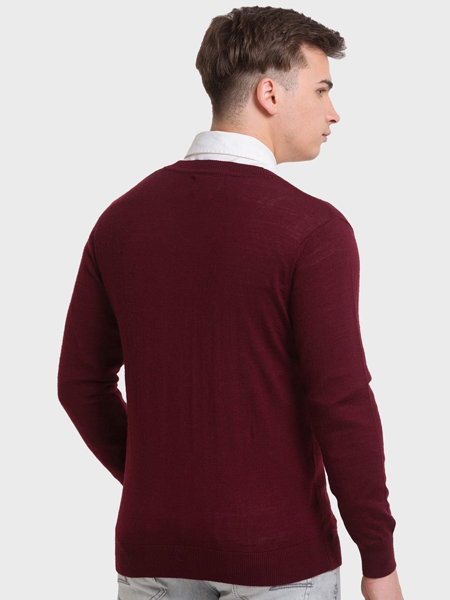 ColorPlus Red Tailored Fit Cardigan