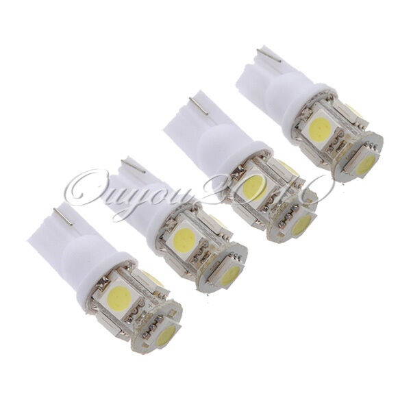 2 x HID White 360&deg; 5-SMD 168 194 2825 LED Bulbs For License Plate Lights