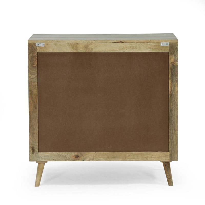 Mccone Boho Handcrafted Mango Wood 3 Drawer Sideboard Natural/Walnut - Christopher Knight Home