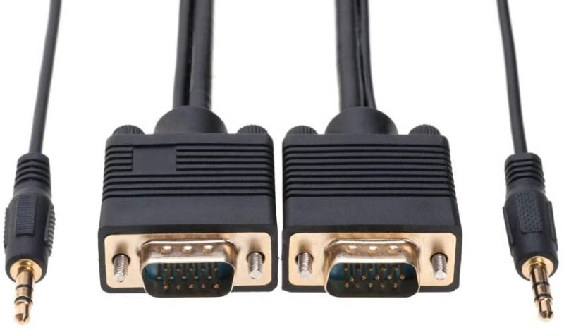 Cables Direct Online 35FT SVGA + Audio Monitor Cable Male to Male 1080P Super VGA Display Cord for PC Projector Laptop TV