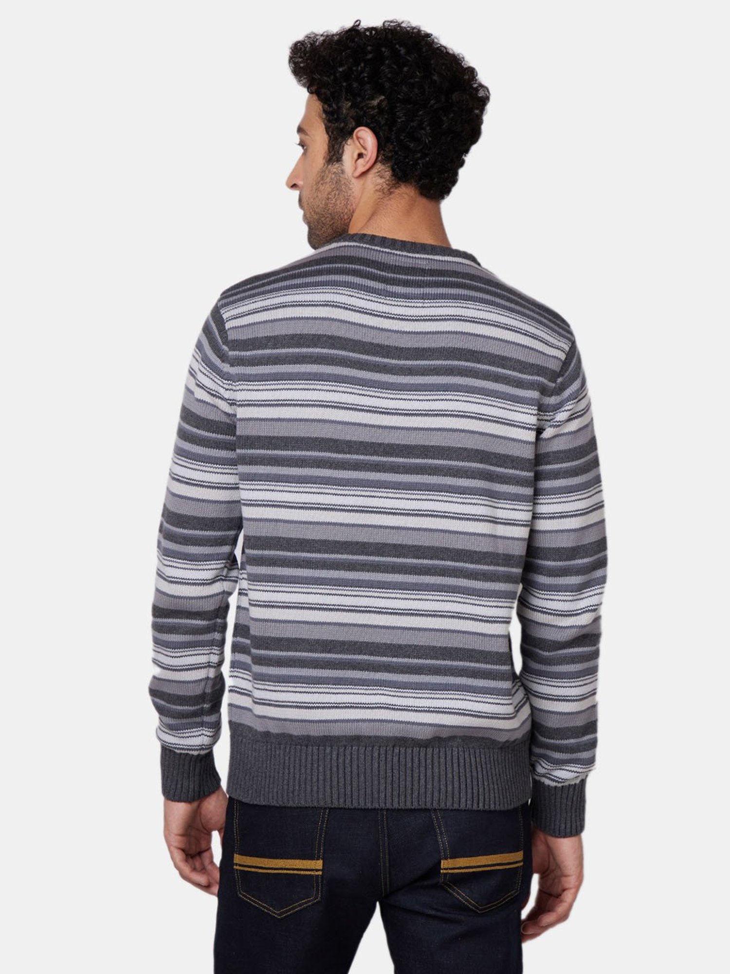 Royal Enfield Multicolor Striped Full Sleeves Sweater