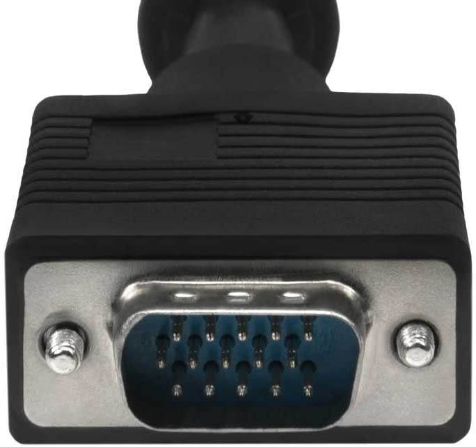 AYA 6Ft (6 Feet) Coaxial HD15 VGA to 5 BNC RGBHV Male to Male Cable with Ferrites