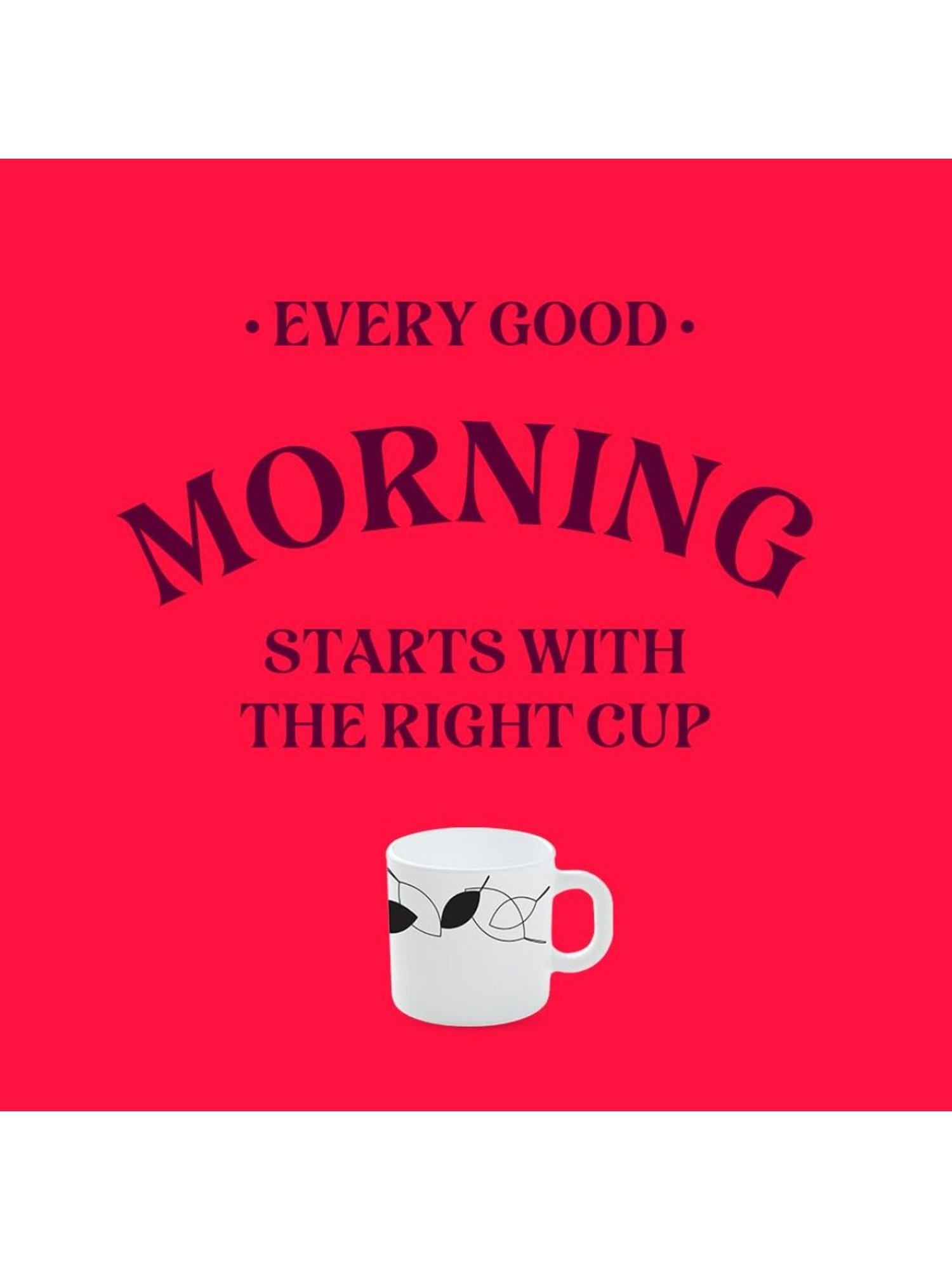 Larah by Borosil White Ceramic Tea & Coffee Mug - Set fo 6 180ml