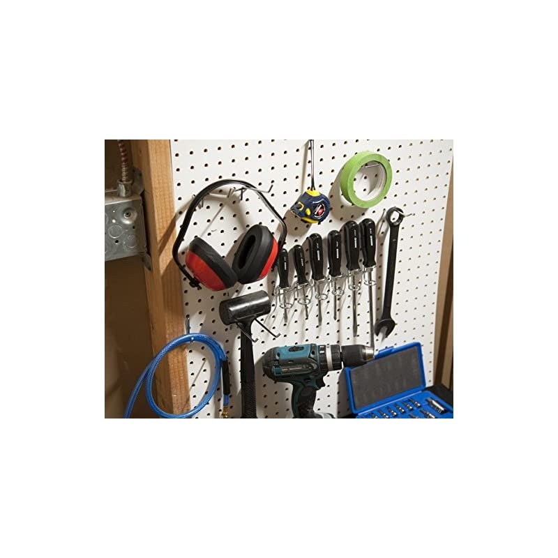 53106 Pegboard Hooks Organizer Accessories Set, 50 Piece | Chrome Plated Assortment, Silver