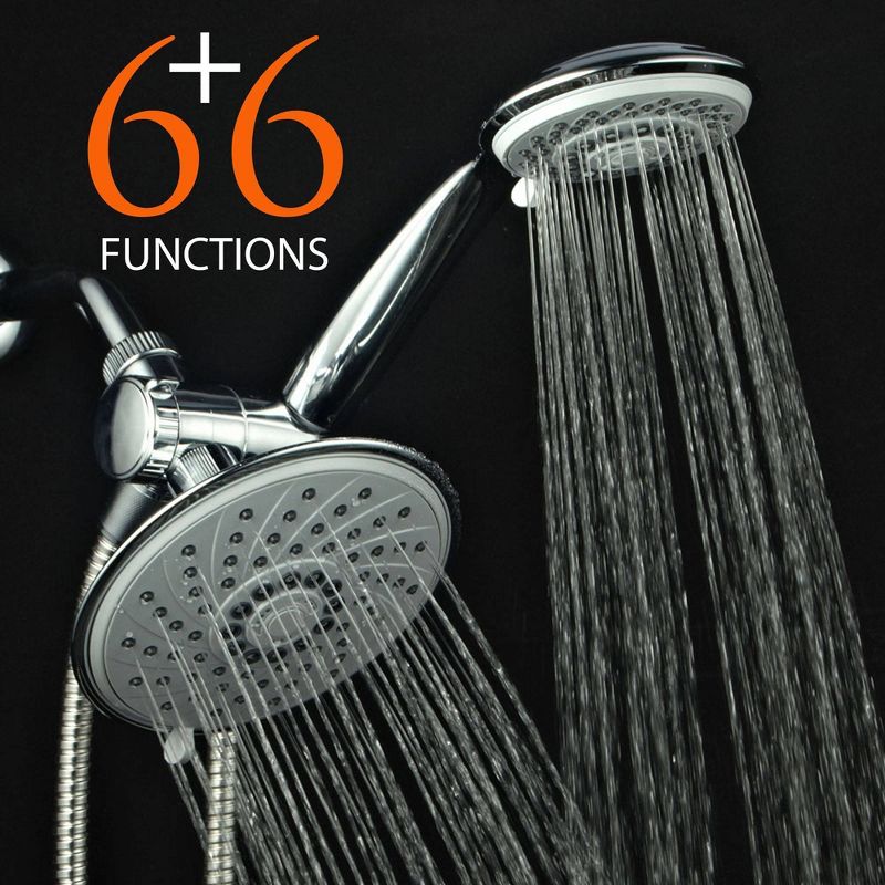 Aqua Dance 3 Way Rainfall Combo Showerhead Chrome - HoteSpa