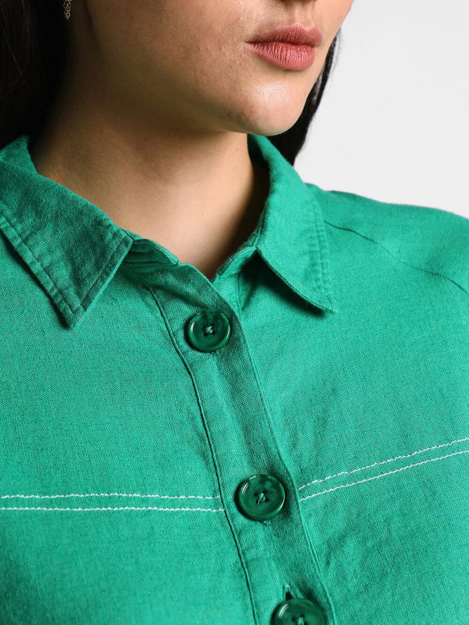 Allen Solly Green Regular Fit Shirt