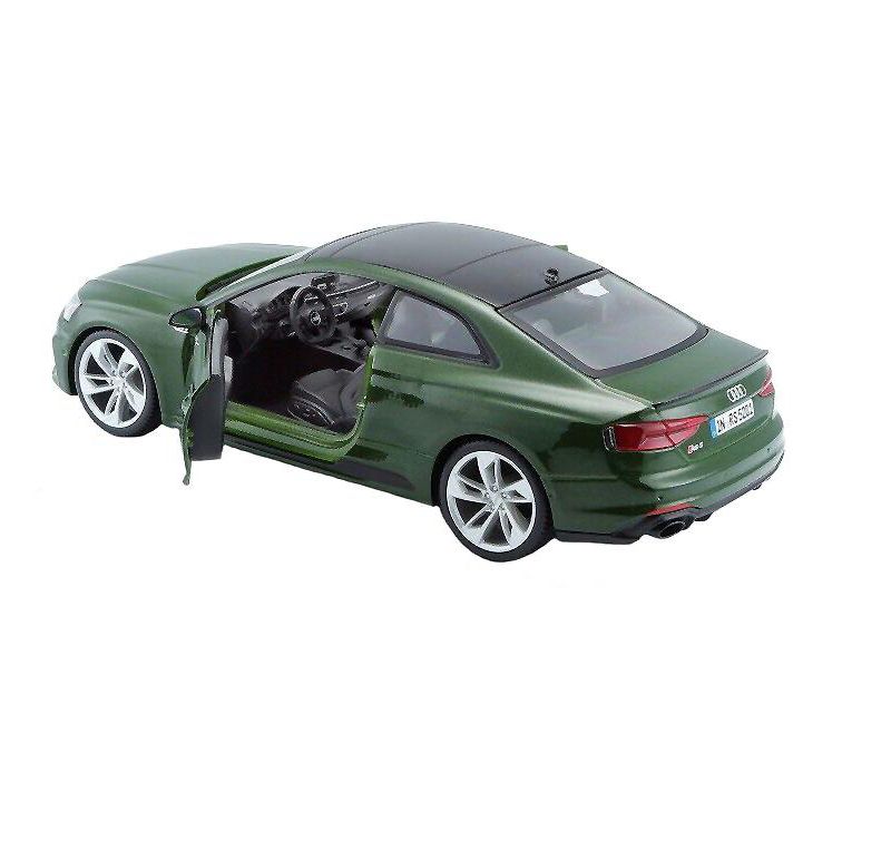 Audi RS 5 Coupe Metallic Green Metallic with Black Top 1/24 Diecast Model Car by Bburago