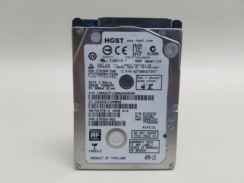 HITACHI Hts725050A7E630 Travelstar Z7K500 500Gb 7200Rpm Sata 6Gbps 32Mb Buffer 7Mm 2.5Inch Hard Drive