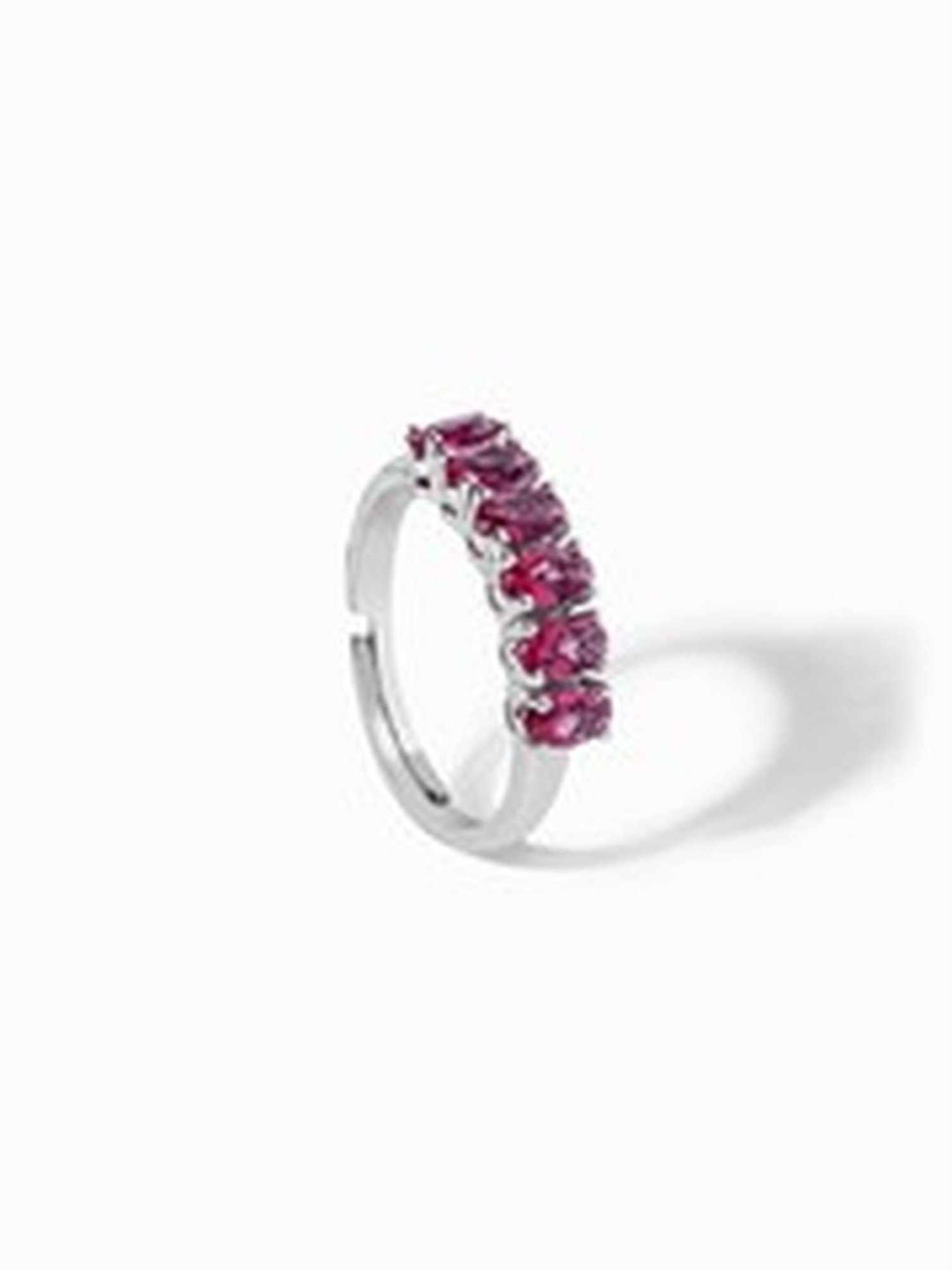 March by FableStreet 92.5 Sterling Silver Oval Half Erternity Ring for Women