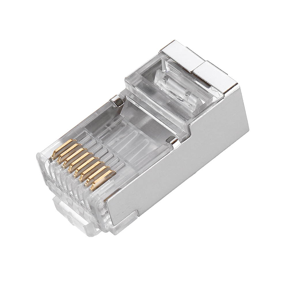SAMZHE 10 / 50 / 100PCS RJ45 Cable Head Plug Gold-plated Cat 6 Crimp Network LAN Cable Plugs Network Connector