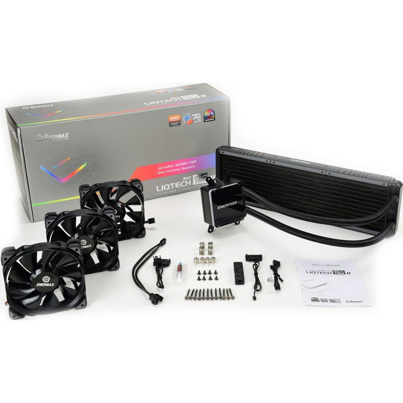 Enermax LIQTECH TR4 II 360 Cooling Fan/Radiator - 3 x 120 mm - 3 x 102.2 CFM - 28 dB(A) Noise - Liquid Cooler Cooler