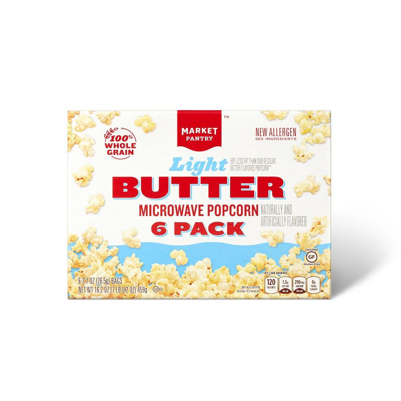 Light Butter Microwave Popcorn 6ct - Market Pantry™