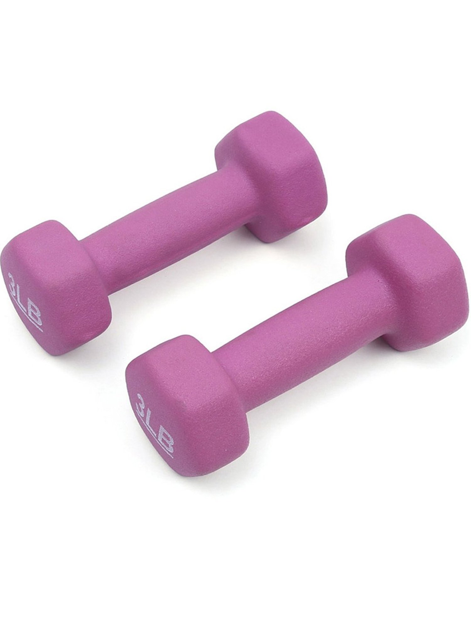 Kakss Neoprene Workout Fixed Weight Dumbbell Set Of 2pc (Purple) Size - 3LB