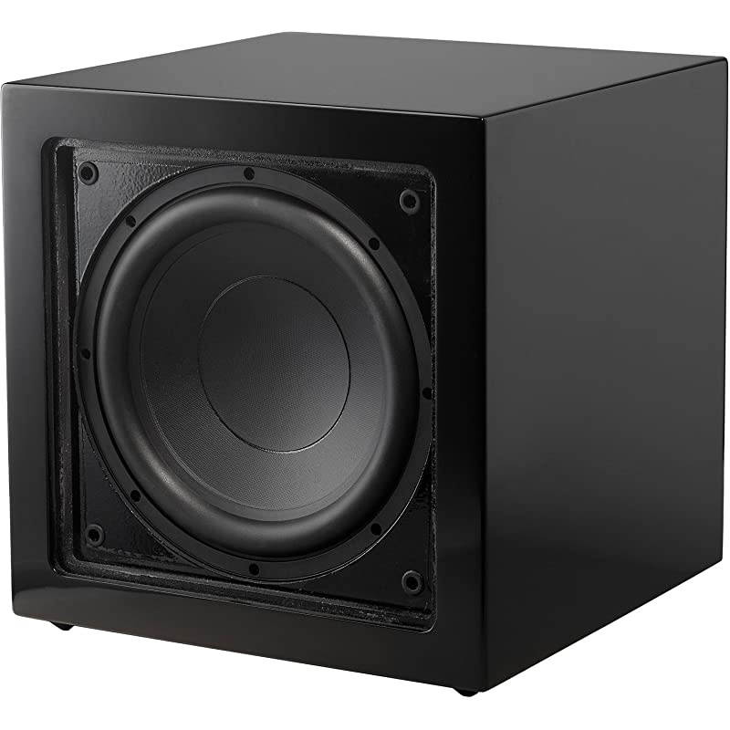 CS-10 10-inch Long Throw 300 W Powered Subwoofer | Sealed Box | Deep Musical Bass | Piano Black High-Gloss Paint