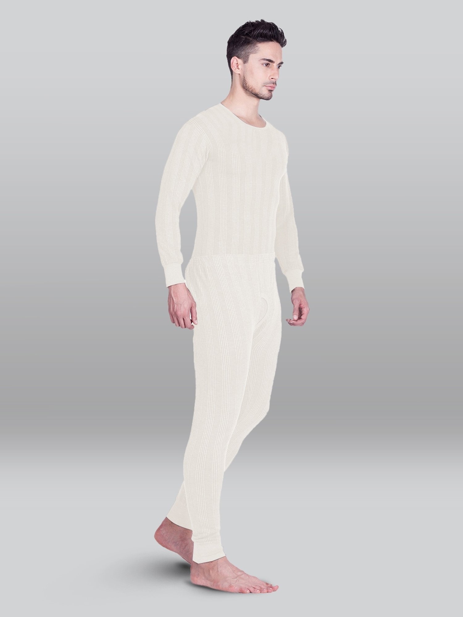 LUX Inferno White Skinny Fit Striped Thermal Set