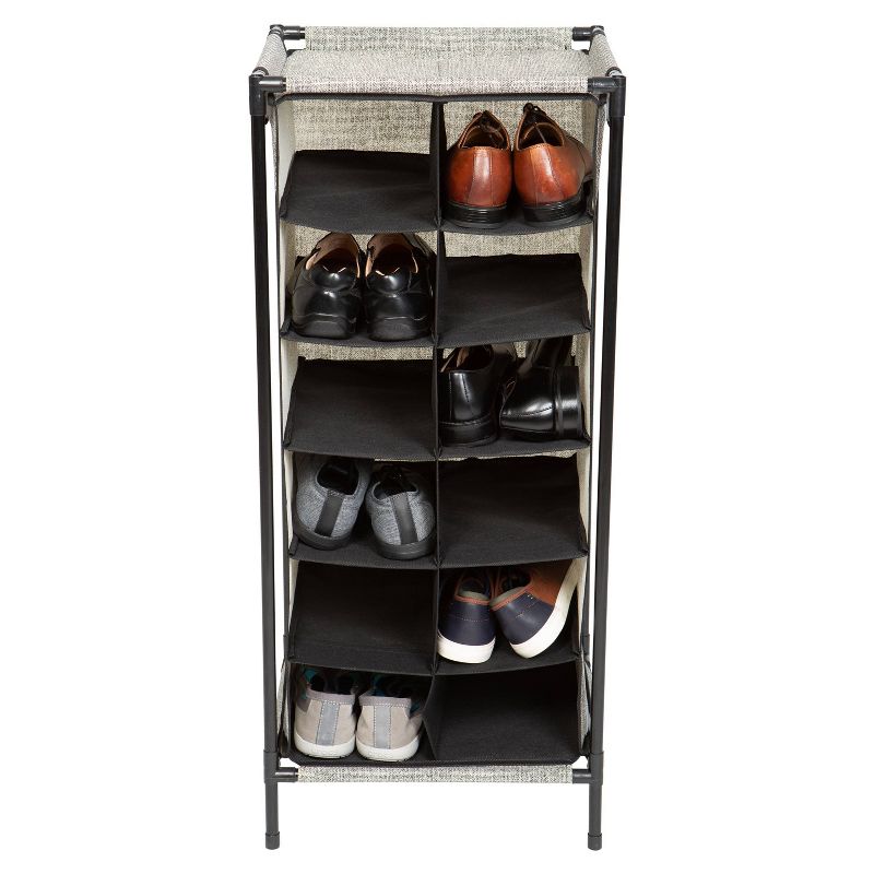 Simplify 12 Section Shoe Organizer Black