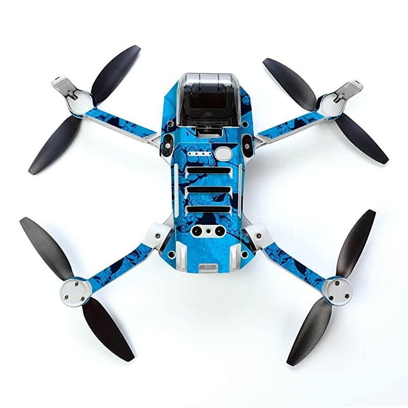 Skin for DJI Mavic Mini Portable Drone Quadcopter - Blue Skulls | Protective, Durable, and Unique Vinyl Decal wrap Cover | Easy to Apply, Remove, and Change Styles | Made in The USA