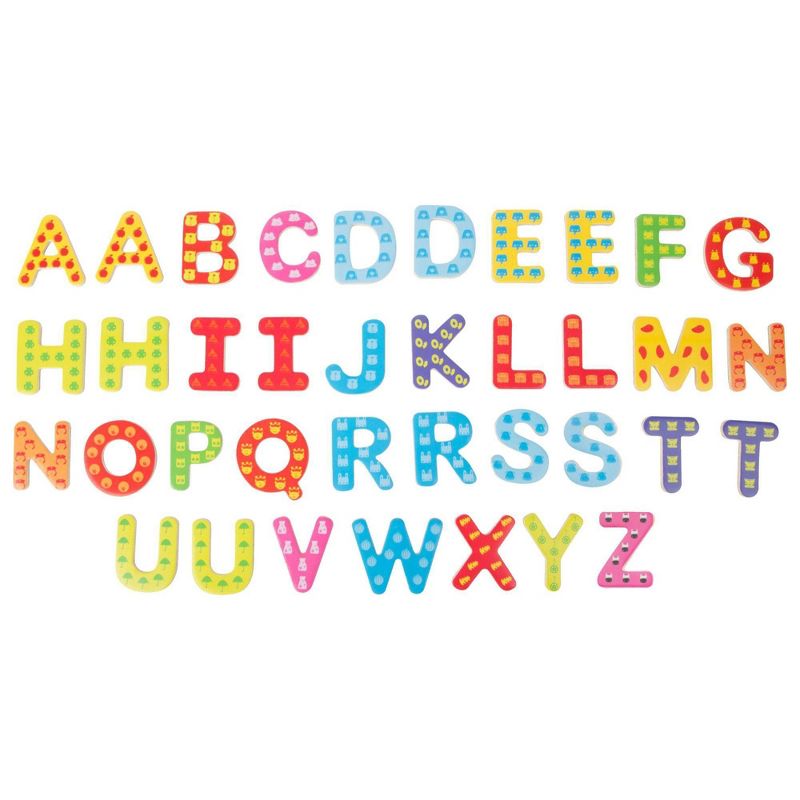 Small Foot Wooden Toys Colorful Wooden Magnetic Letters In Travel Box