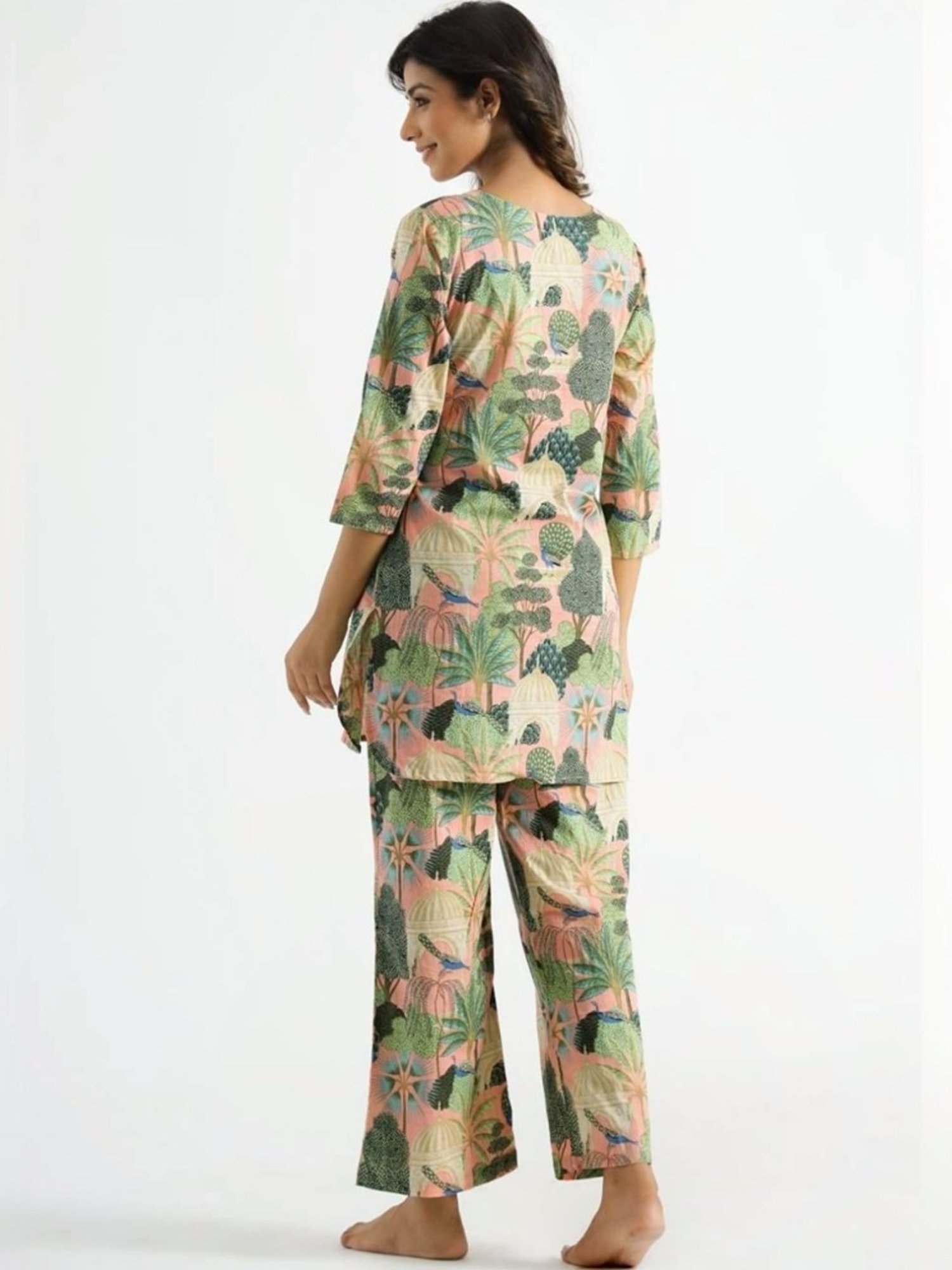 Autumnlane Purple Freya Safari Cotton Top with Pant Co-ord Set