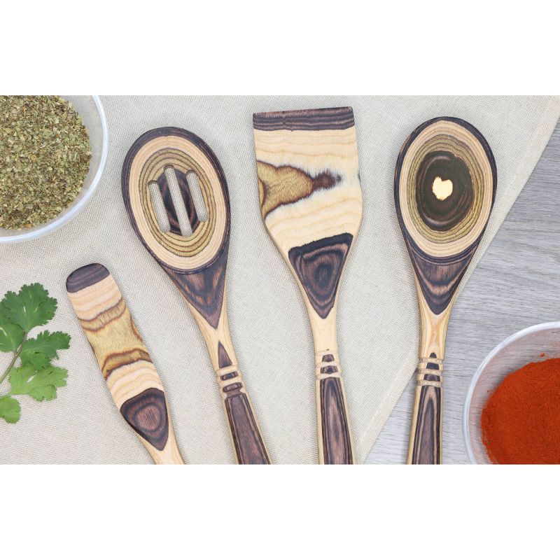 Island Bamboo 4pc Pakka Wood Kitchen Utensil Set Natural