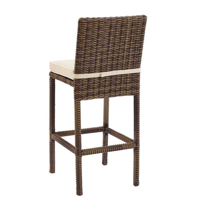 Bradenton Set of 2 Outdoor Wicker Bar Height Stools - Sand - Crosley