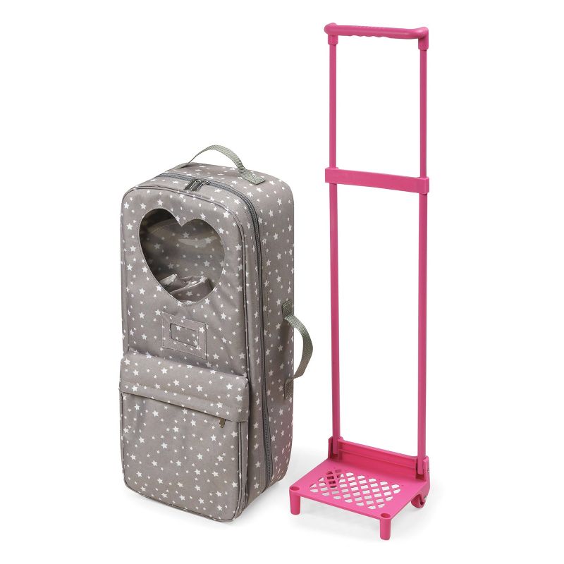 Travel and Tour Trolley Carrier with Bed for 18-in" Dolls - Gray/Stars