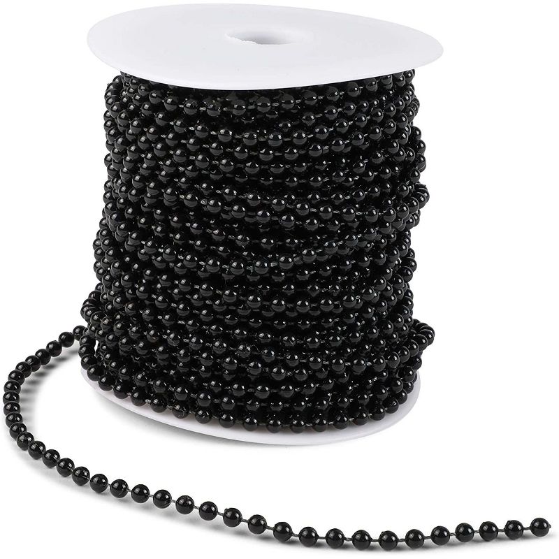 Bright Creations Black Pearl Beads on a String Roll for Arts and Crafts (4 mm, 25 Yards)