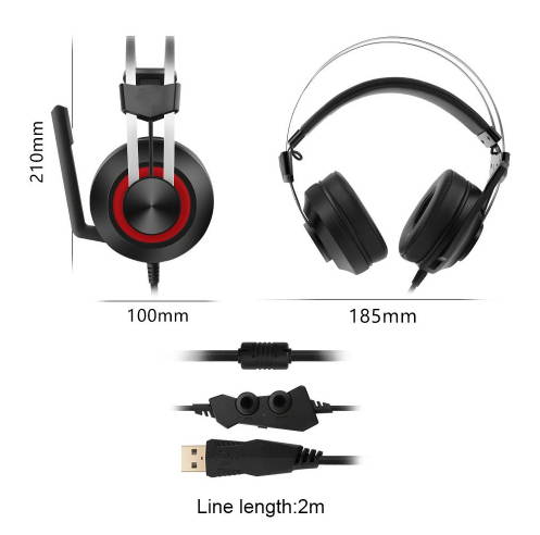 Channel Virtual USB Surround Sound Gaming Headphones Headset wired gamer Breathing backlight Earphone Microphone