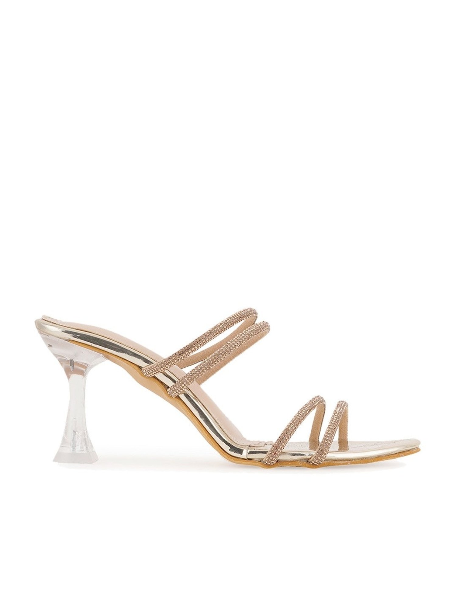 Scentra Women's Golden Ethnic Sandals