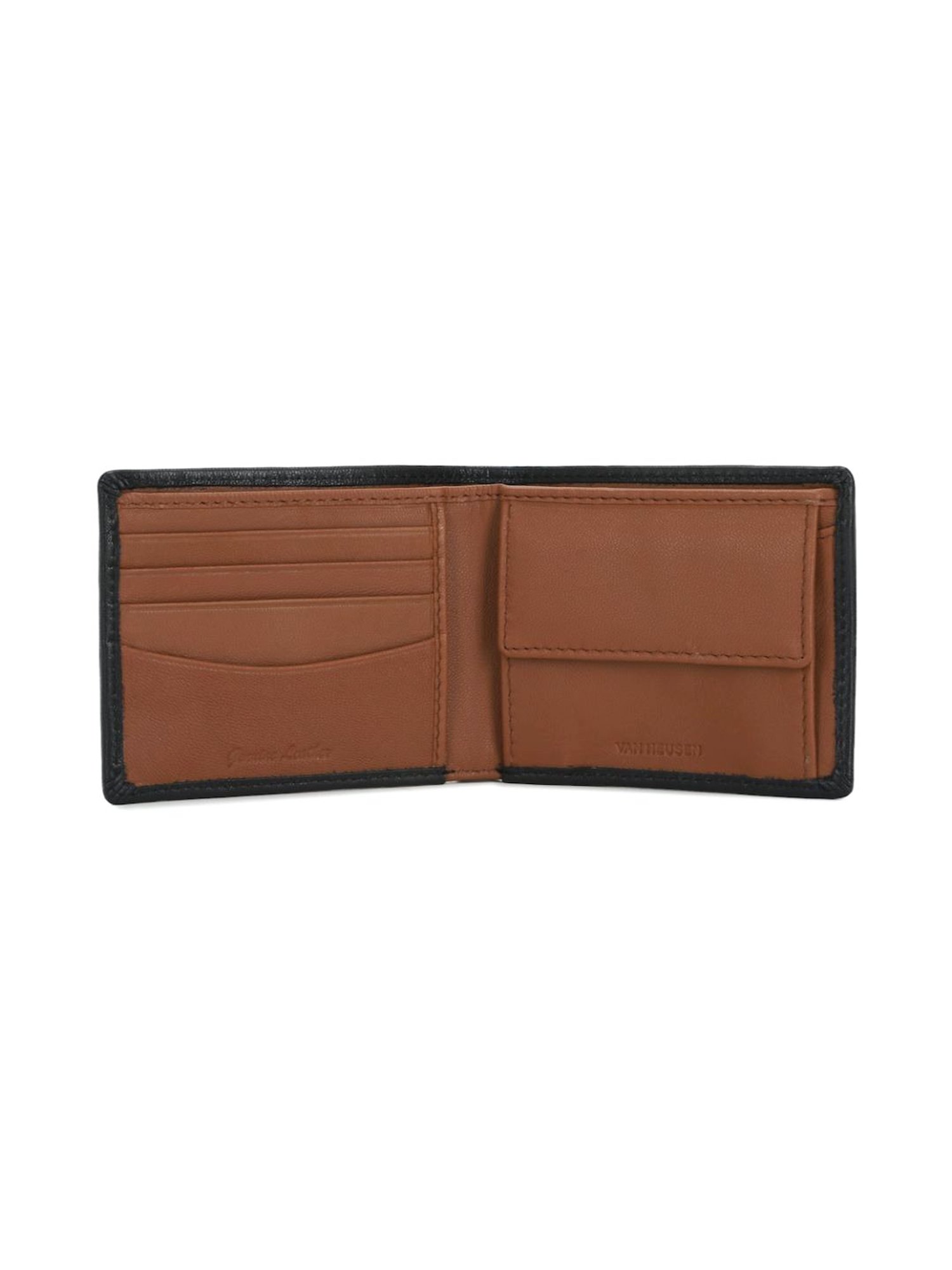 Van Heusen Black Leather Bi-Fold Wallet for Men
