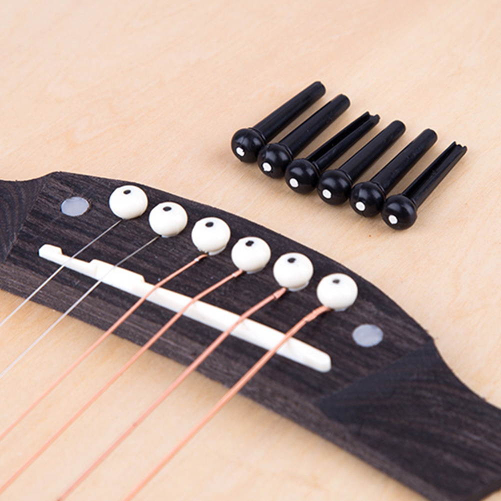 100pcs Ballad Guitar Bridge Durable String Nails Pin String Studs String Pegs Guitar Accessories (Black)