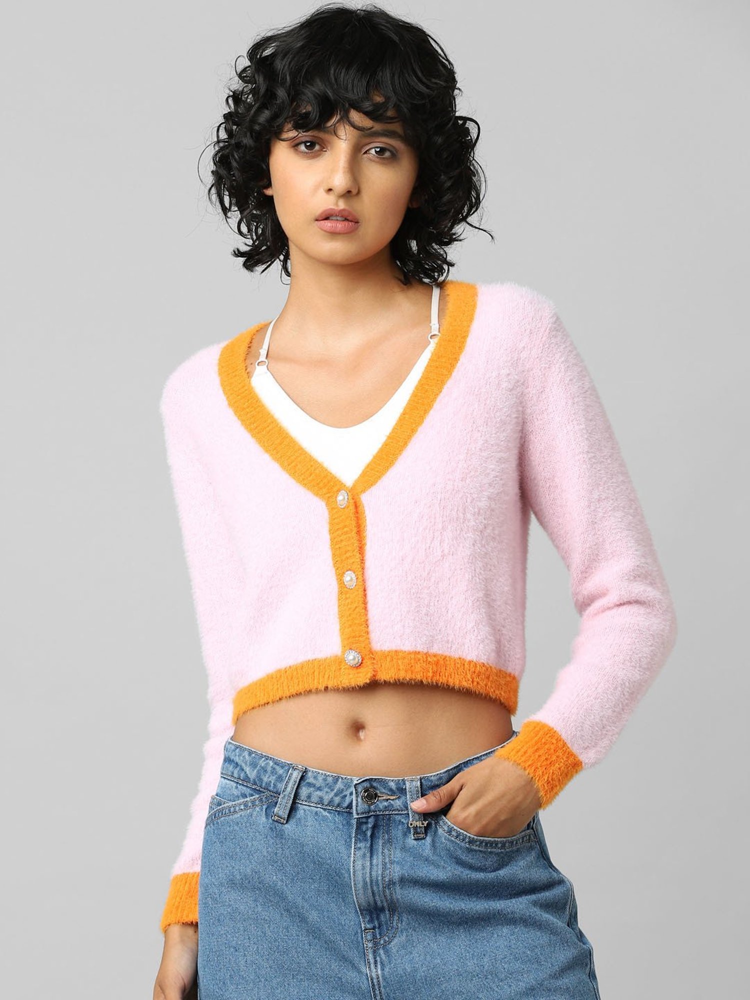 Only Pink Full Sleeves Cardigan