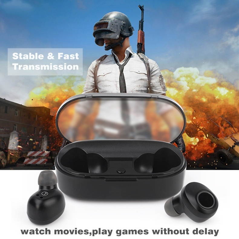 Zgeer Mini True Wireless Bluetooth 5.0 Sports 4D Surround Heavy Bass Earbuds Headset