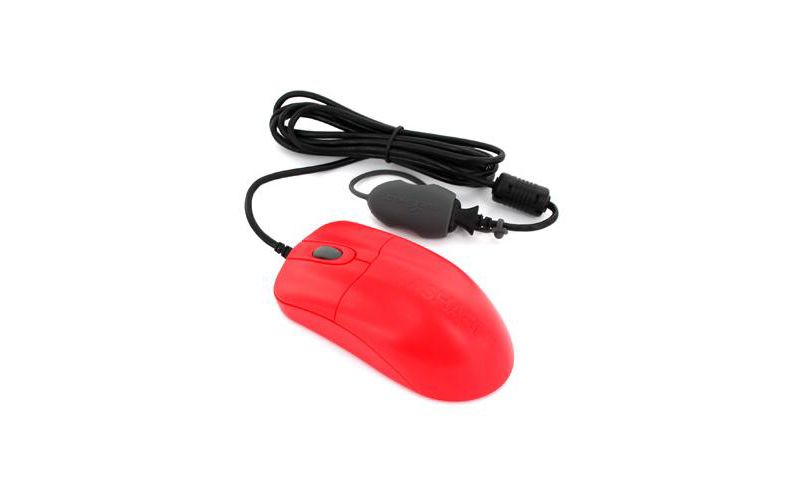 Seal Shield Silver Storm Wired Medical Mouse Red - 100% Waterproof & Dishwasher Safe - 1000 dpi Resolution - Compatible with Hospital Disinfectants