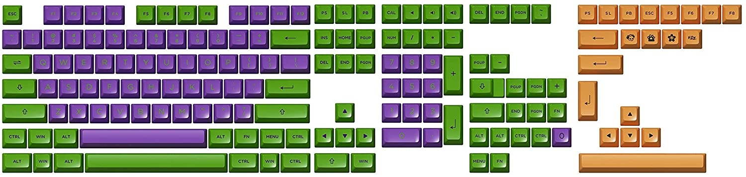 AKKO World Tour-Tokyo 114 Keys OEM Cherry Profile PBT Keycaps Set with AKKO EVA-01 158 Keys ASA Profile Full Keycaps Set